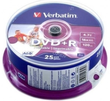 DVD+R Printable Verbatim AZO 4,7GB (25)