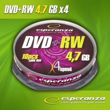 DVD+RW Esperanza 4,7GB (Cake Box 10 szt.)