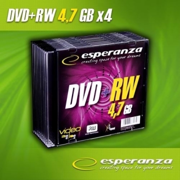 DVD+RW Esperanza 4,7GB (Slim 10 szt.)
