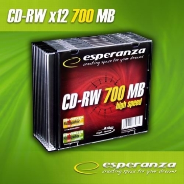 CD-RW Esperanza 700MB  (Slim 10 szt.)