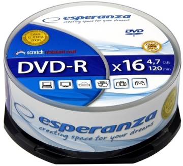 DVD-R Esperanza 4,7GB (Cake Box 25 szt.)