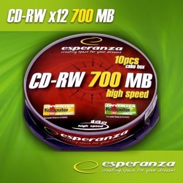 CD-RW Esperanza 700MB  (Cake Box 10 szt.)