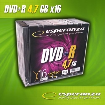 DVD+R Esperanza 4,7GB (Slim 10 szt.)